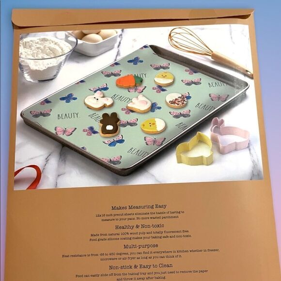 NWT Rae Dunn Spring Baking Cups with Coordinating Parchment Paper - Picture 3 of 3